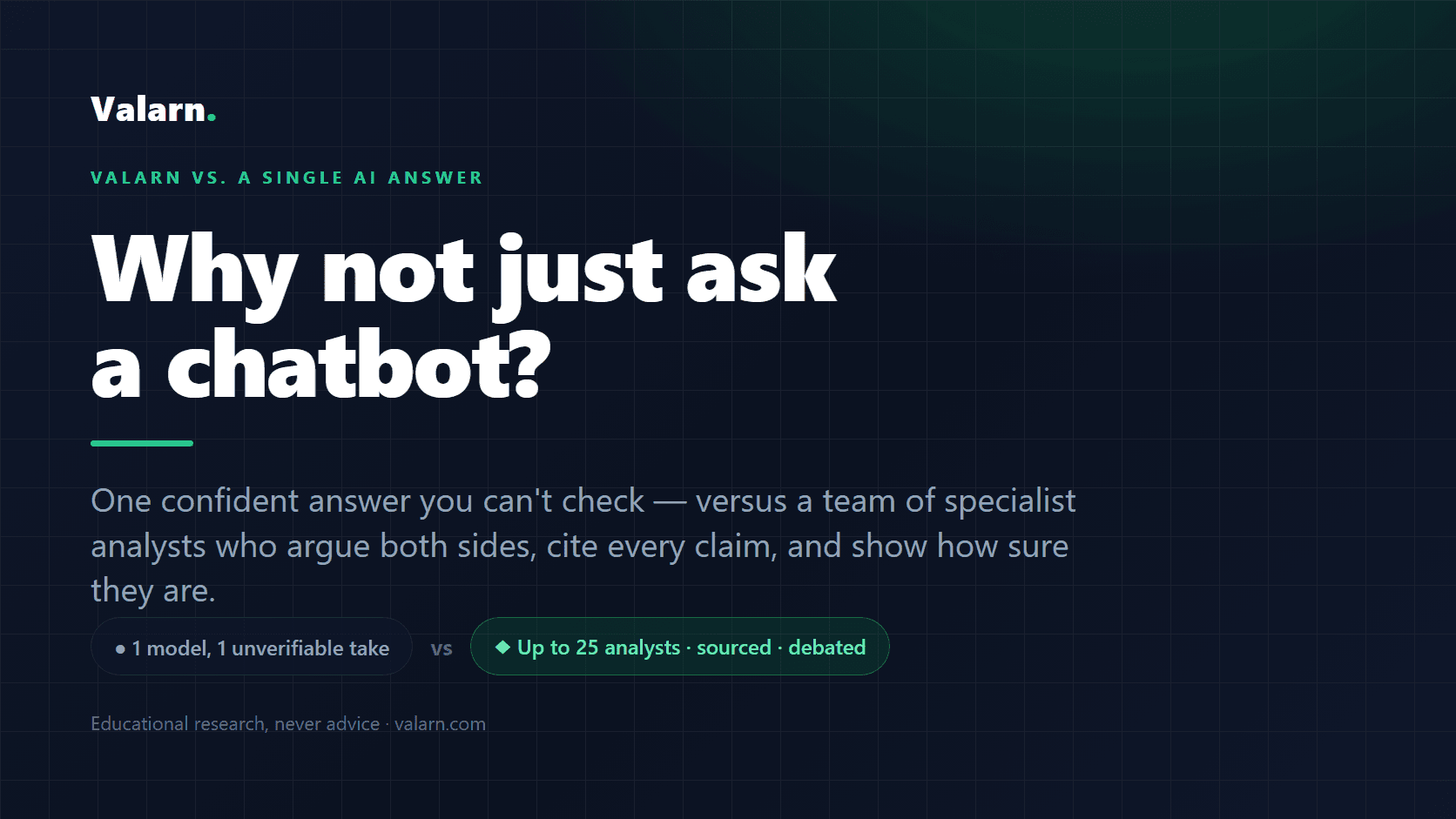 Why Not Just Ask a Chatbot?